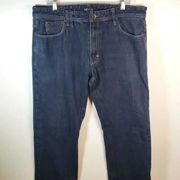 AKOO Sz 38 Big Oak Fit Slim Cut Dark Wash Denim Jeans - Picture 1 of 9